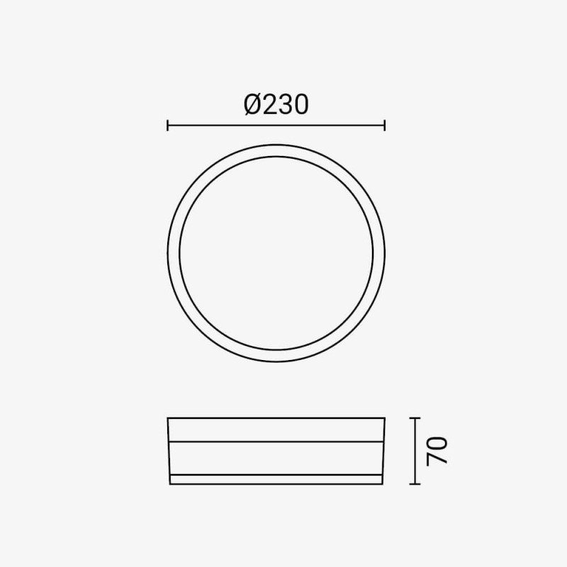 LED НАДВОРЕШНА ПЛАФОЊЕРКА СВЕТИЛКА ОКРУГЛА ЦРНА/БЕЛА 18W 3CCT IP65