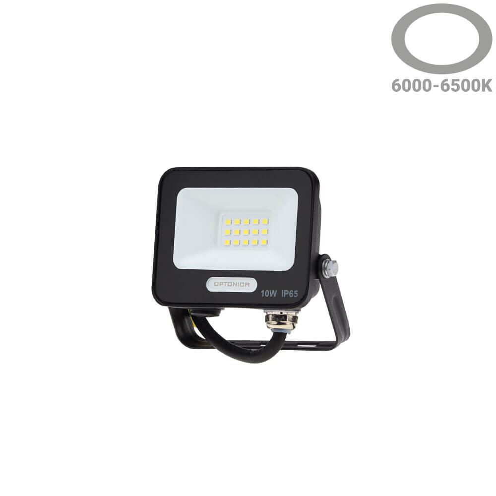 Led SMD Рефлектор ЦРНО ТЕЛО IP65 СО 15 CM КАБЕЛ 10W БЕЛА СВЕТЛИНА