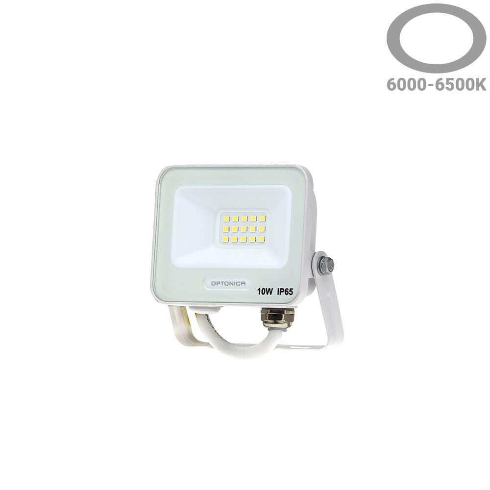 Led SMD Рефлектор БЕЛО ТЕЛО IP65 СО 15 CM КАБЕЛ 10W БЕЛА СВЕТЛИНА