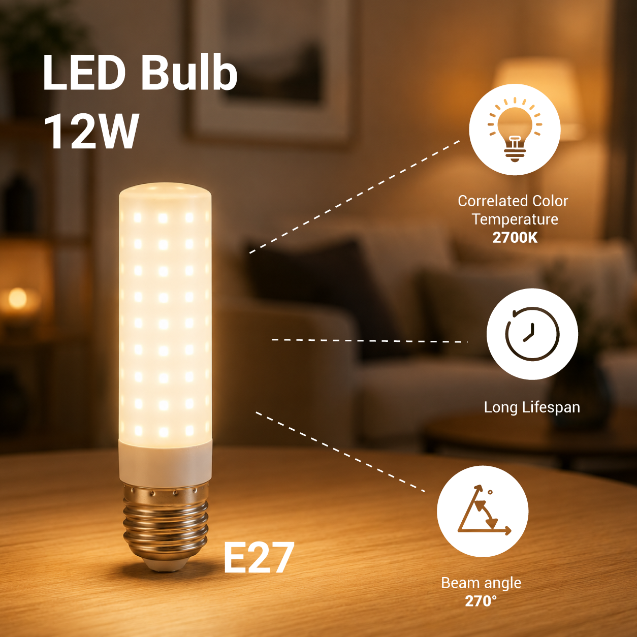 LED Сијалица E27 12W