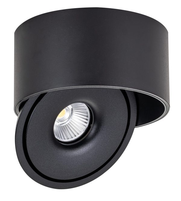 LED COB Светилка 30W Округла Ротативна Црна – BRIDGELUX