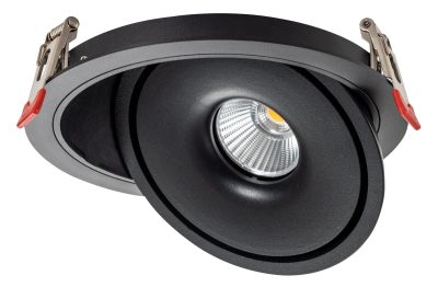 LED COB Светилка 15W Округла Ротативна Црна - BRIDGELUX