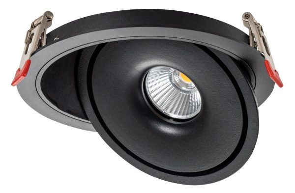 LED COB Светилка 15W Округла Ротативна Црна – BRIDGELUX