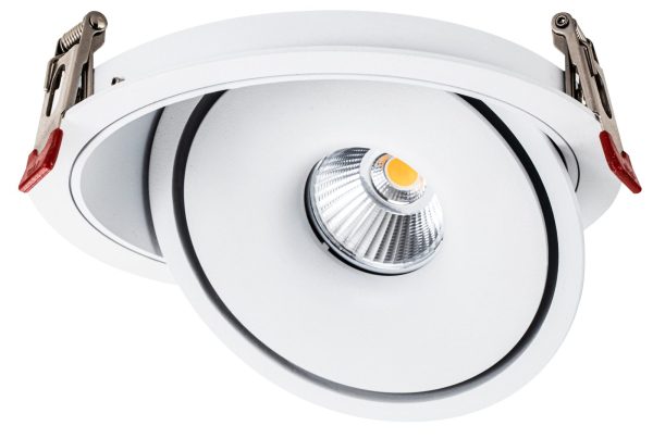 LED COB Светилка 30W Округла Ротативна Бела – BRIDGELUX