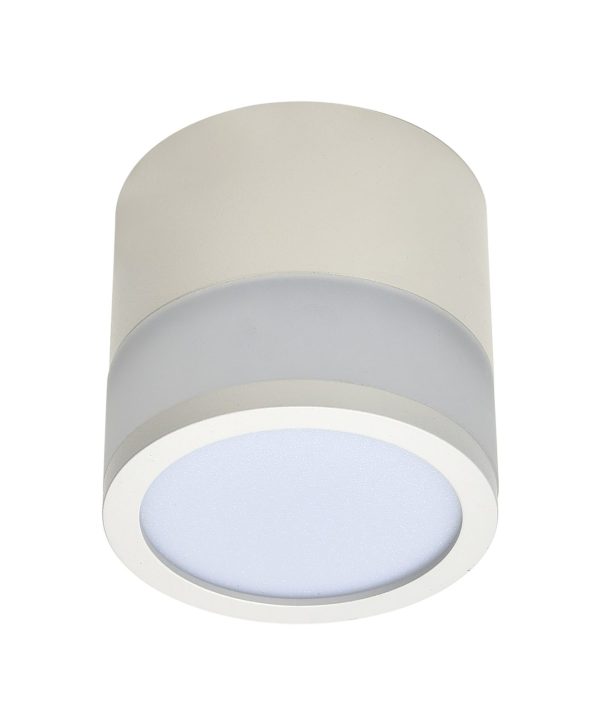 LED COB Надргадна Светилка 7W Округла Бела