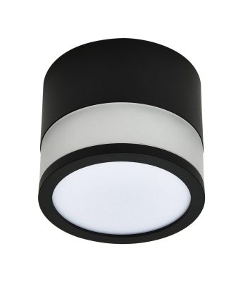 LED COB Надргадна Светилка 12W Округла Црна