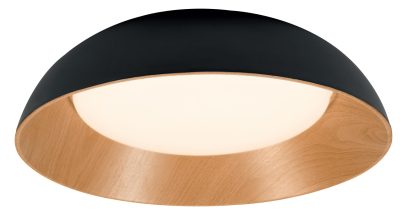 LED Плафонска Светилка 24W Црно/Дрво Тело CCT