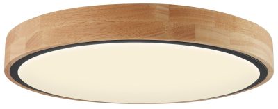 LED Плафонска Светилка 60W Црно/Дрво Тело CCT + Далечинско