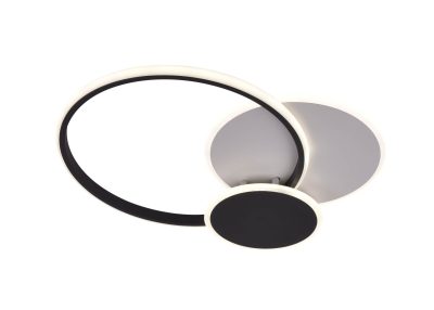 LED Плафонска Светилка 78W Бело/Црно Тело CCT + Далечинско