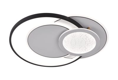 LED Плафонска Светилка 84W Бело/Црно Тело CCT + Далечинско