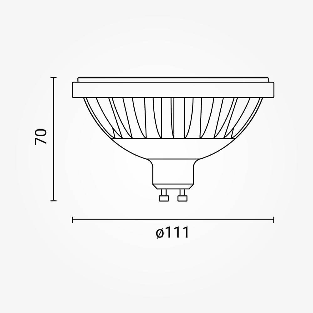 Led СИЈАЛИЦА AR111/Gu10 15W 1200Lm AC175-265V 30° 2700K