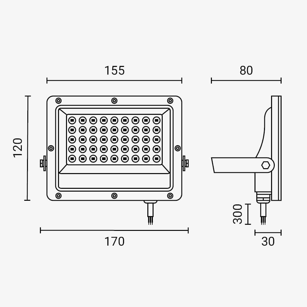 Led SMD Рефлектор ЦРНО ТЕЛО IP65 – LUMILedS CHIP 30W ТОПЛО БЕЛО