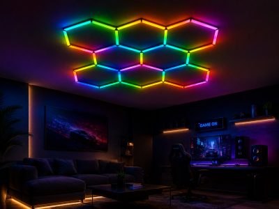 HEXAGON SET LIGHTS 1HEX 105W 120LM/W 165-265V WITH ACCESSORIES RGB