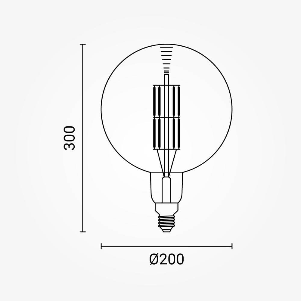 Led СИJАЛИЦА G200 8W 810Lm 1800K AC220-240V E27 ЗЛАТНО СТАКЛО ДИМАБИЛНА