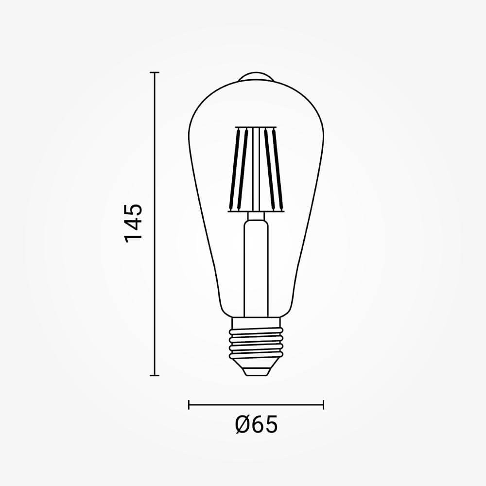 Led СВЕЌА ST64 8W 700Lm 2500K E27 220-240V ЗЛАТНО СТАКЛО