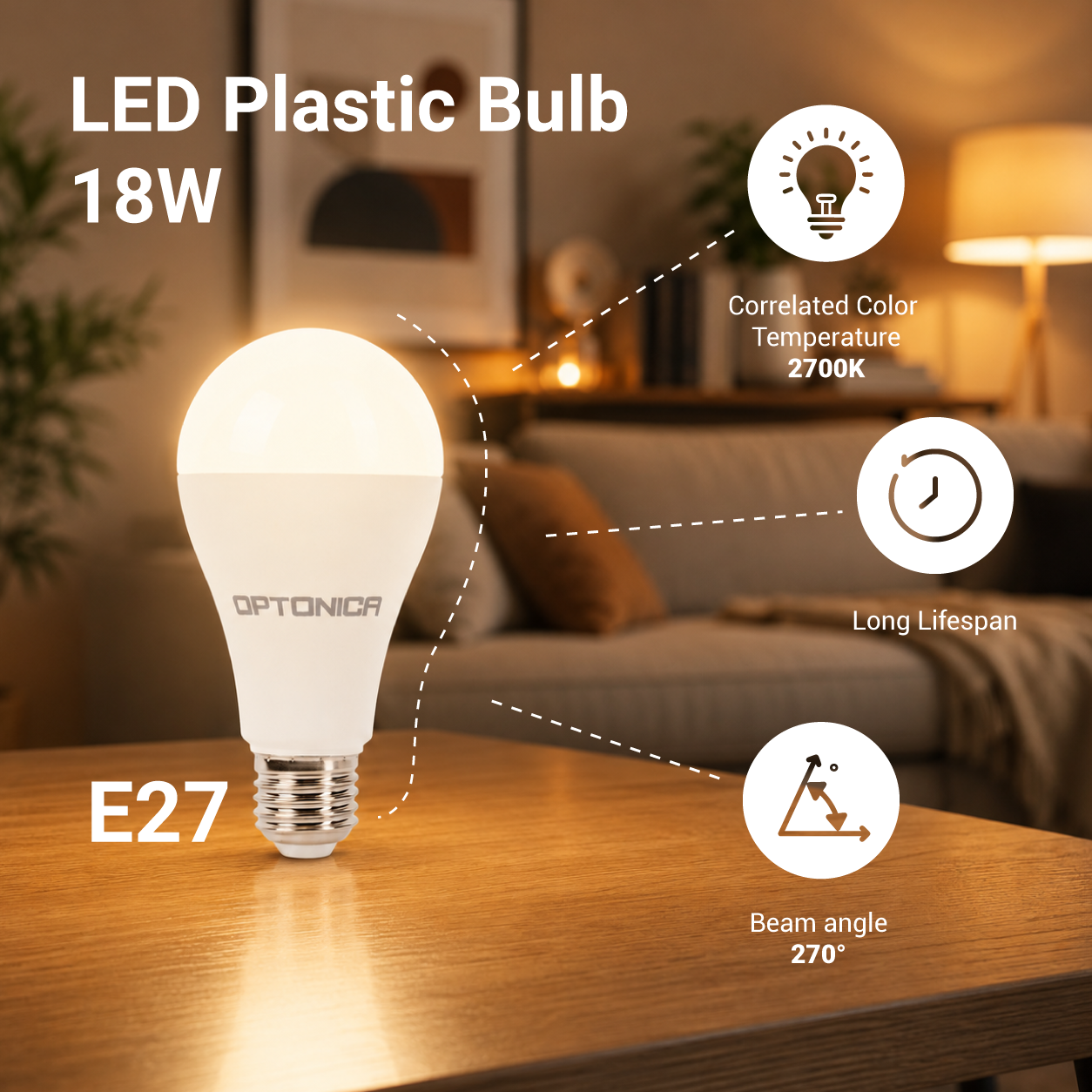 Led СИJАЛИЦА E27 A70 18W 1440Lm 175-265V 2700K