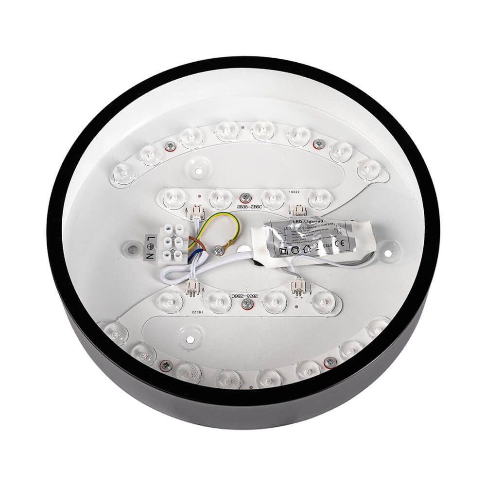 Led ПЛАФОЊЕРКА КРУГ 5630SMD 18W AC175-260V 1350Lm 3000K – ЦРНА
