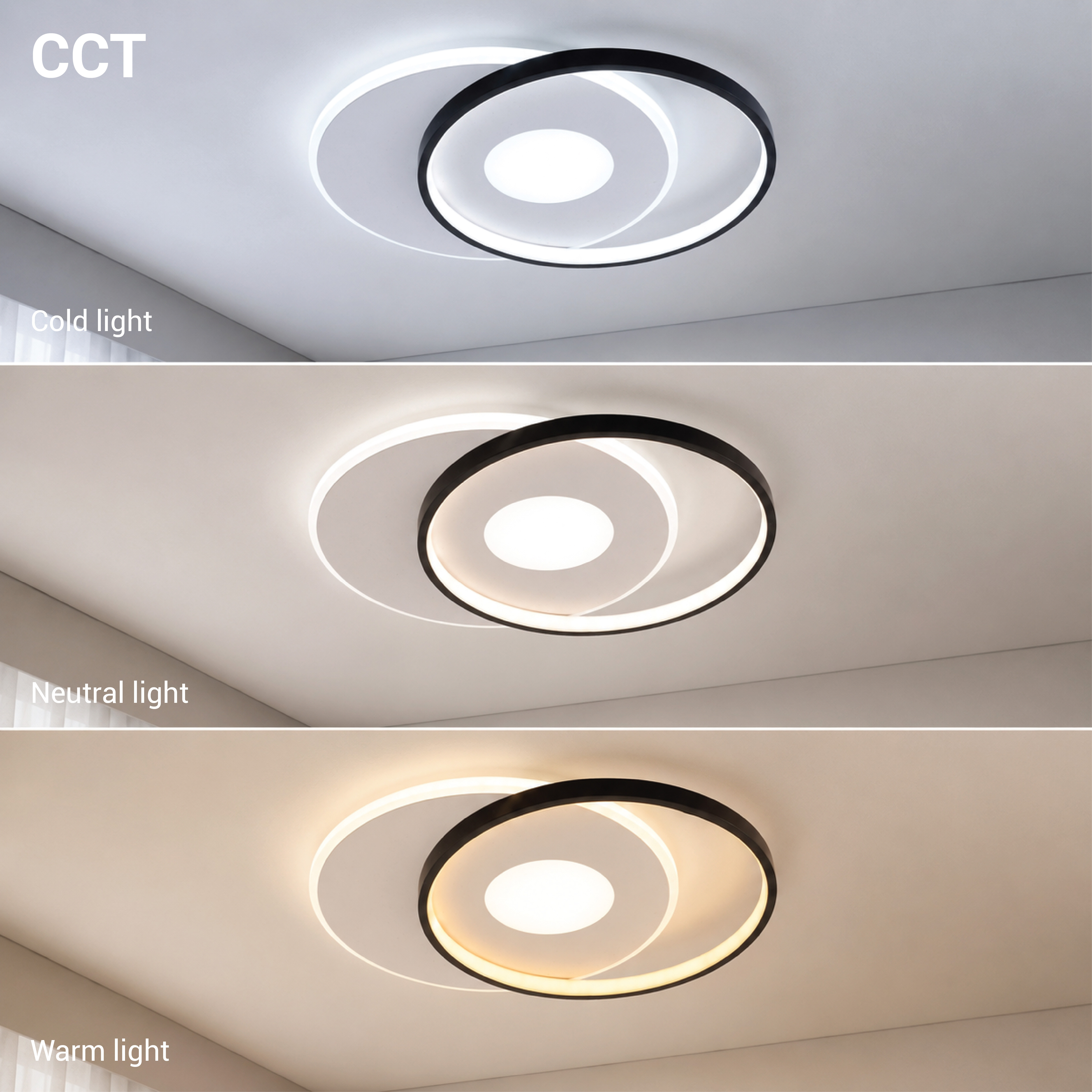 LED ПЛАФОНСКА СВЕТИЛКА 54W/4120LM WH+BK 3000-6000K ДИМАБИЛЕН + ДАЛЕЧИНСКО