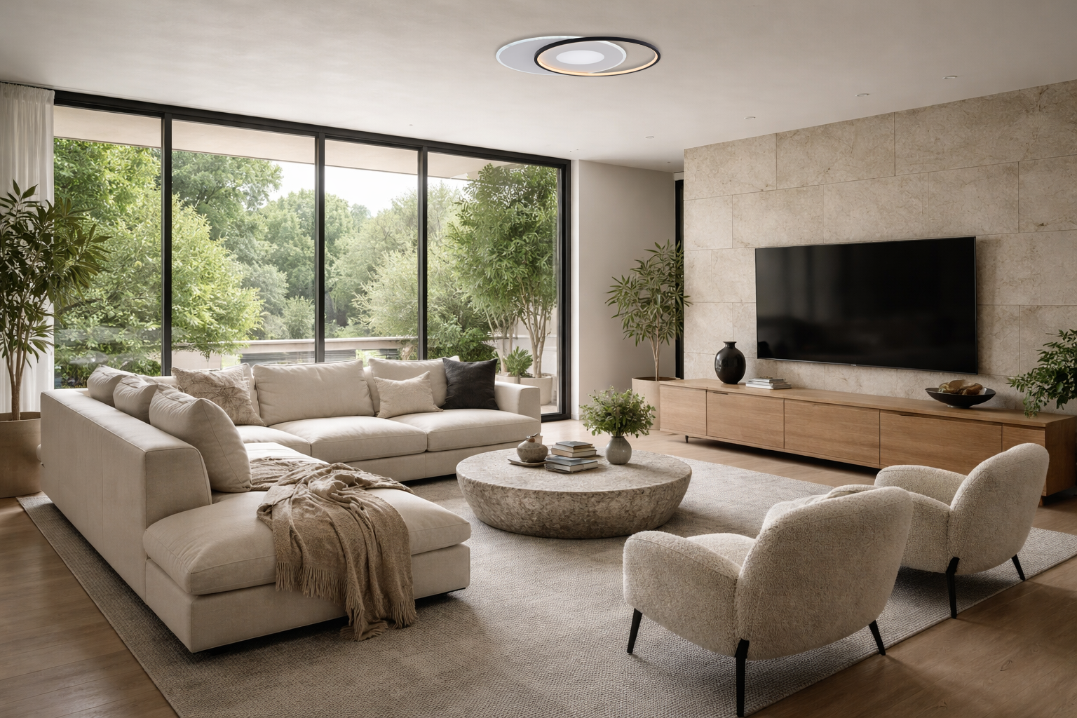 LED ПЛАФОНСКА СВЕТИЛКА 54W/4120LM WH+BK 3000-6000K ДИМАБИЛЕН + ДАЛЕЧИНСКО