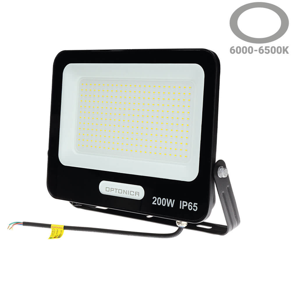 Led SMD Рефлектор ЦРНО ТЕЛО IP65 СО 15 CM КАБЕЛ 200W БЕЛА СВЕТЛИНА
