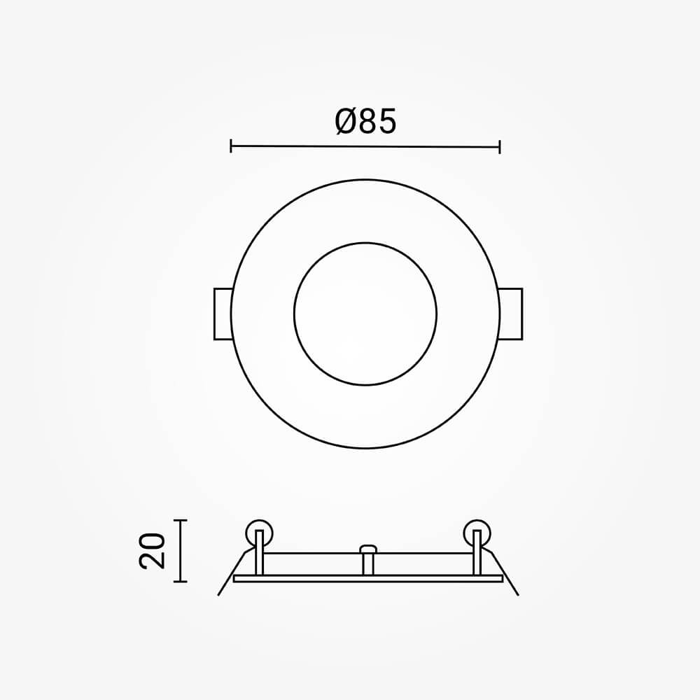 3W Led ВГРАДЛИВ ПАНЕЛ КРУГ AC85-260V 2800K – СО ДРАЈВЕР