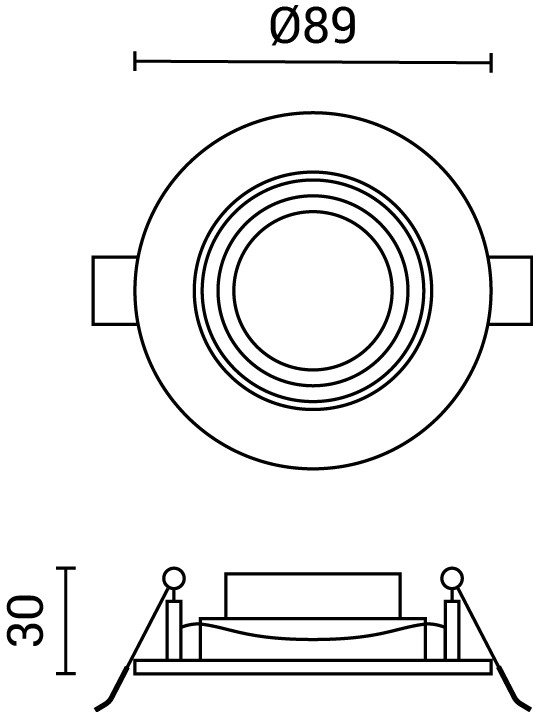5W Led Cob ВГРАДЛИВ Рефлектор КРУГ РОТАТИВНА AC100-240V 375Lm 2700K