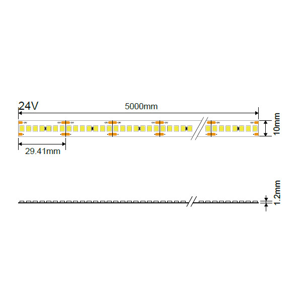 LED ЛЕНТА 2835 24V 238LED/M 18W/M RA80 5M/РОЛНА 6000K – IP20