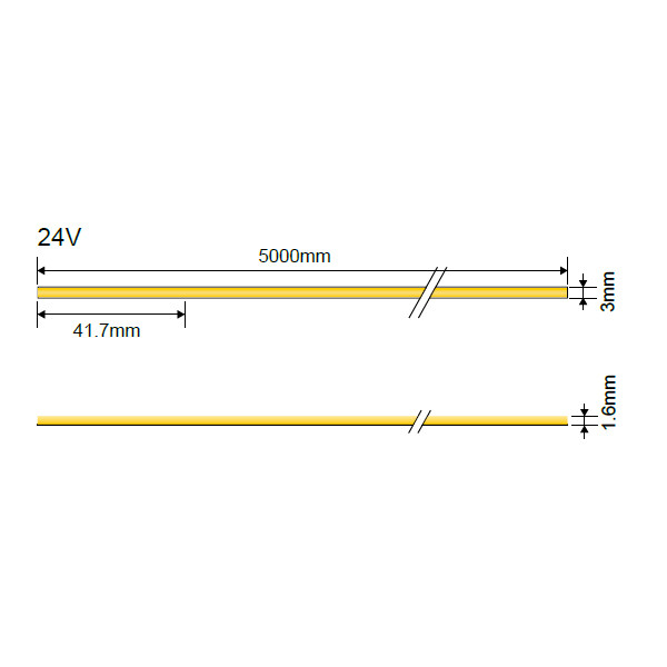 LED Лента COB Слим 3mm 24V 7W 384LED/M