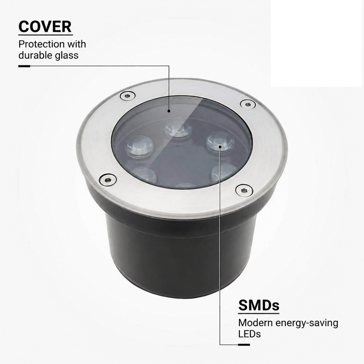 5W / 220V Led НАДВОРЕШНО ВГРАДНО СПОТ СВЕТЛО 2700K -IP65
