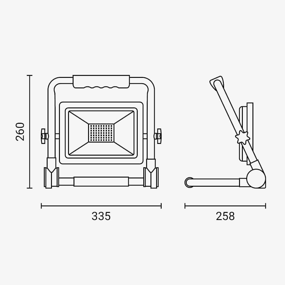 50W Led ПРЕНОСЕН SMD Рефлектор 4000Lm 3M КАБЕЛ 6000K – IP65