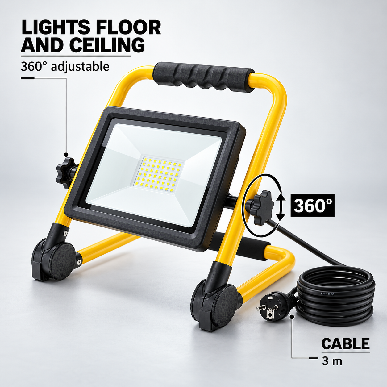 50W Led ПРЕНОСЕН SMD Рефлектор 4000Lm 3M КАБЕЛ 6000K – IP65