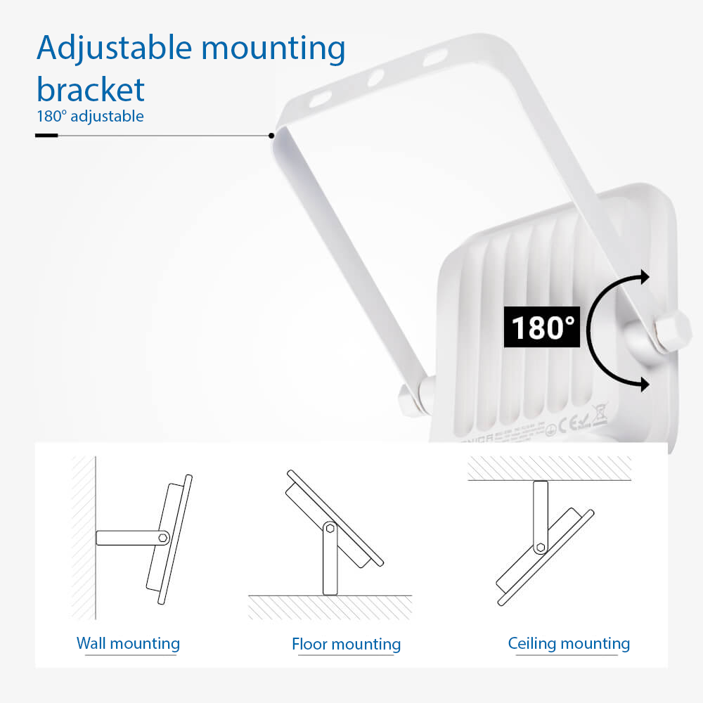 Led SMD Рефлектор БЕЛ 10W 900Lm AC220-240V 90° IP65 2700K + SENSOR