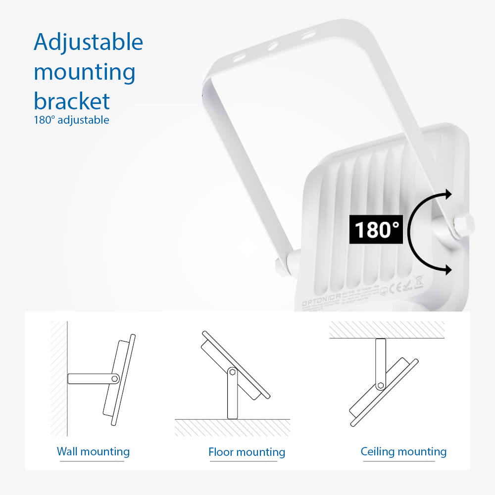 Led SMD Рефлектор БЕЛ 20W 1800Lm AC220-240V 90° IP65 4500K + SENSOR