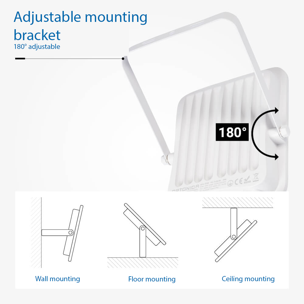 Led SMD Рефлектор БЕЛ 50W 4500Lm AC220-240V 90° IP65 4500K + SENSOR