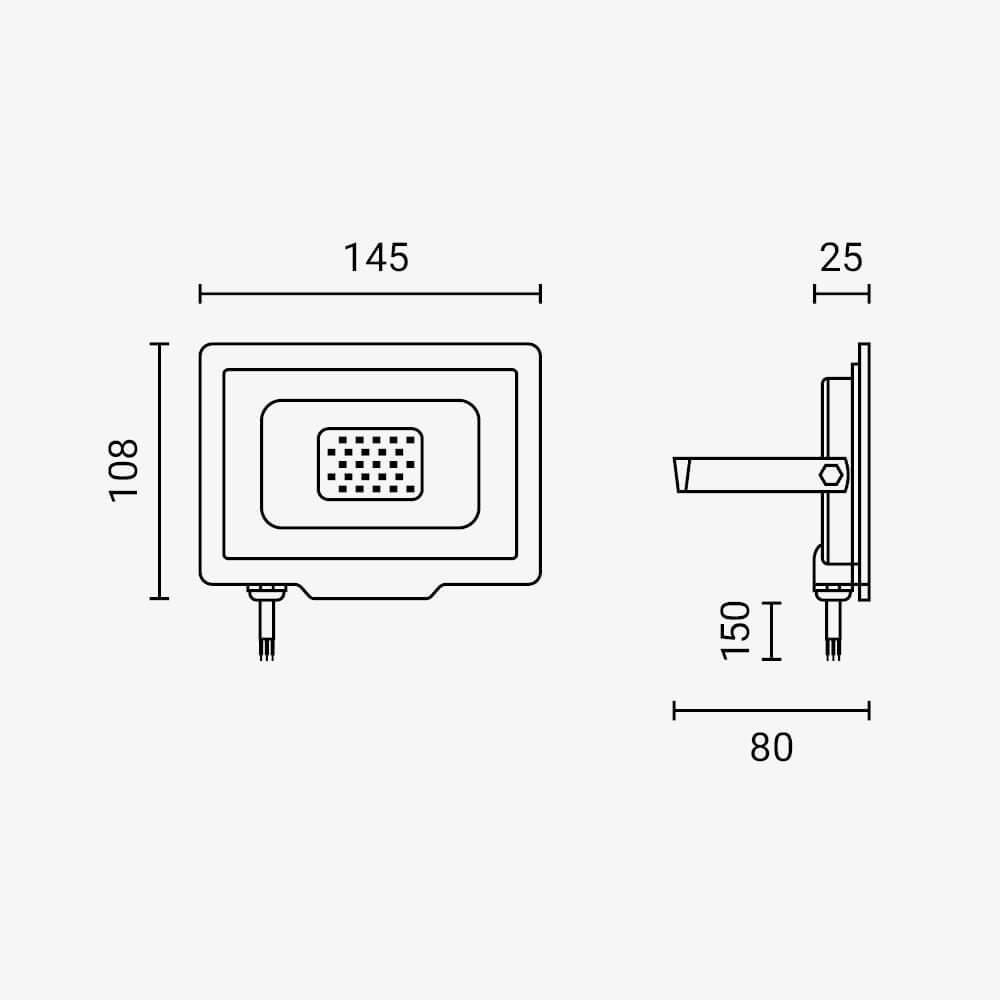 Led SMD Рефлектор ЦРН 20W 1600Lm AC220-265V 120° IP65 4500K