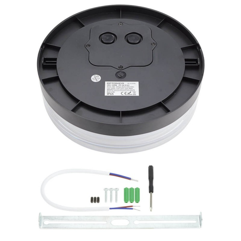 LED НАДВОРЕШНА ПЛАФОЊЕРКА СВЕТИЛКА ОКРУГЛА ЦРНА/БЕЛА 18W 3CCT IP65