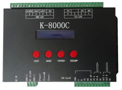 DC5V DMX/SPI КОНТРОЛЕР – 8 ИЗЛЕЗНИ ПОРТИ