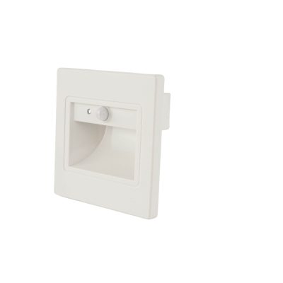 LED Степенично Светло Квадратно 1W IP20 Бело + Сензор