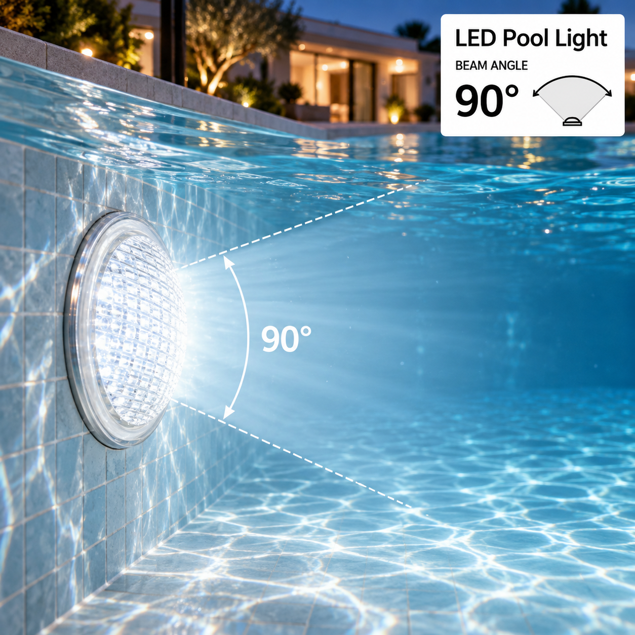 Led БАЗЕНСКО СВЕТЛО 12W AC/DC12V OSRAM-CHIP RA>80 90°IP68 6000K