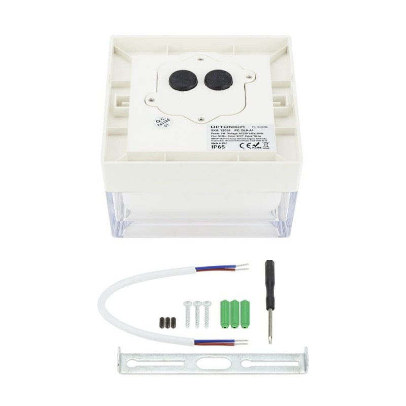 LED НАДВОРЕШНА ПЛАФОЊЕРКА СВЕТИЛКА КВАДРАТНА БЕЛА 9W 3CCT IP65