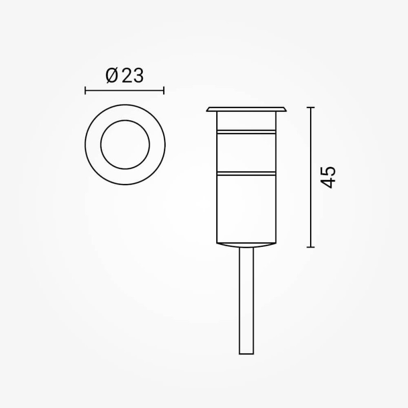Led ПОДЗЕМНО СВЕТЛО 1.3W STAINLESS STEEL 24VDC 20/60° IP68 – WH