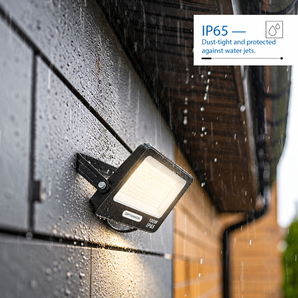 Led SMD Рефлектор ЦРНО ТЕЛО IP65 СО 15 CM КАБЕЛ 100W НЕУТРАЛНО БЕЛО
