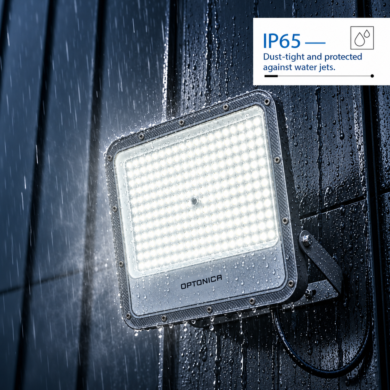 LED SMD РЕФЛЕКТОР 150W СИВО ТЕЛО IP65 СО 100CM КАБЕЛ