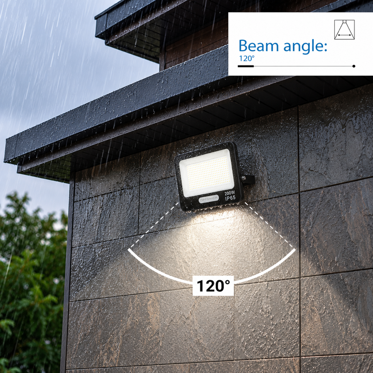 Led SMD Рефлектор ЦРНО ТЕЛО IP65 СО 15 CM КАБЕЛ 200W БЕЛА СВЕТЛИНА