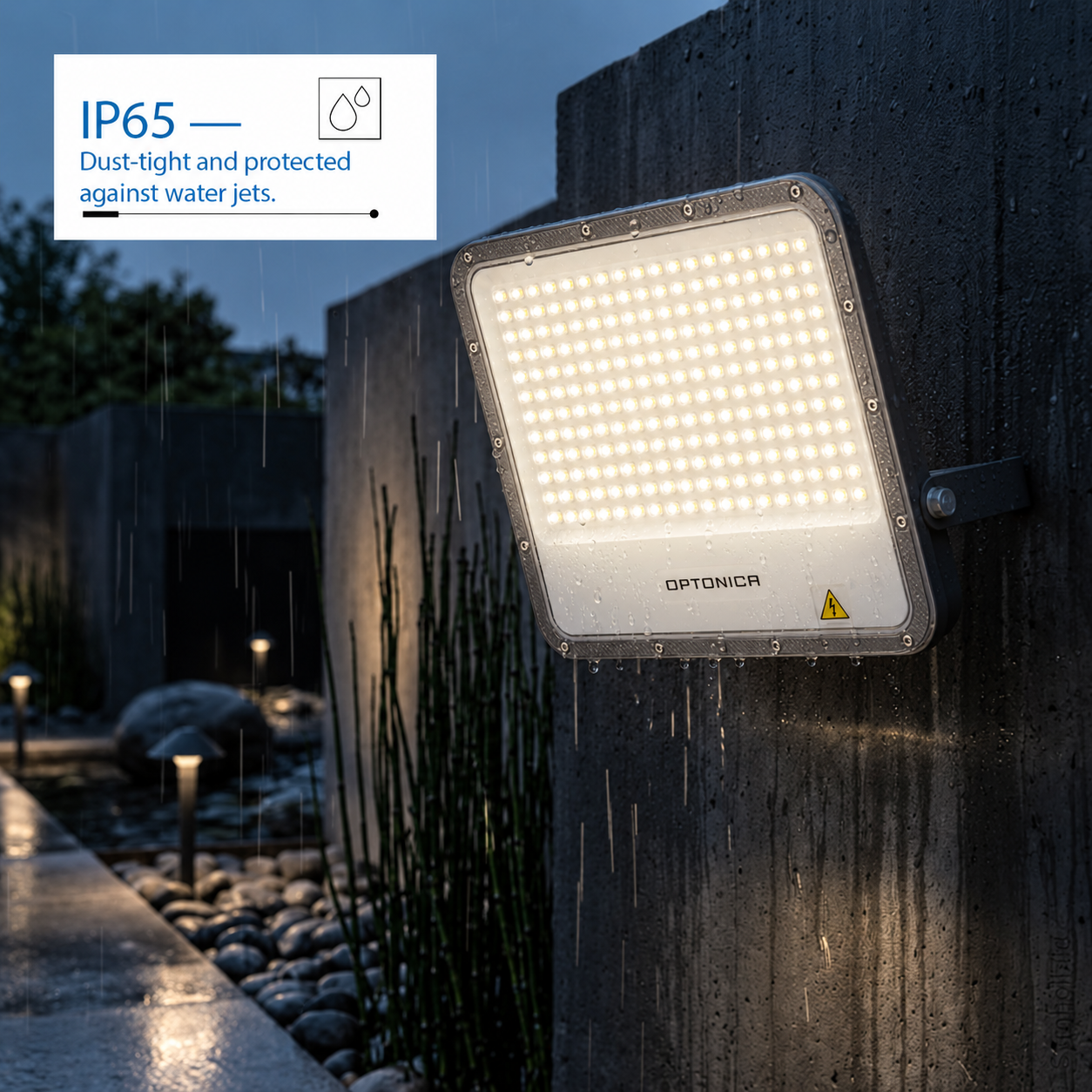 LED SMD РЕФЛЕКТОР 200W СИВО ТЕЛО IP65 СО 100CM КАБЕЛ