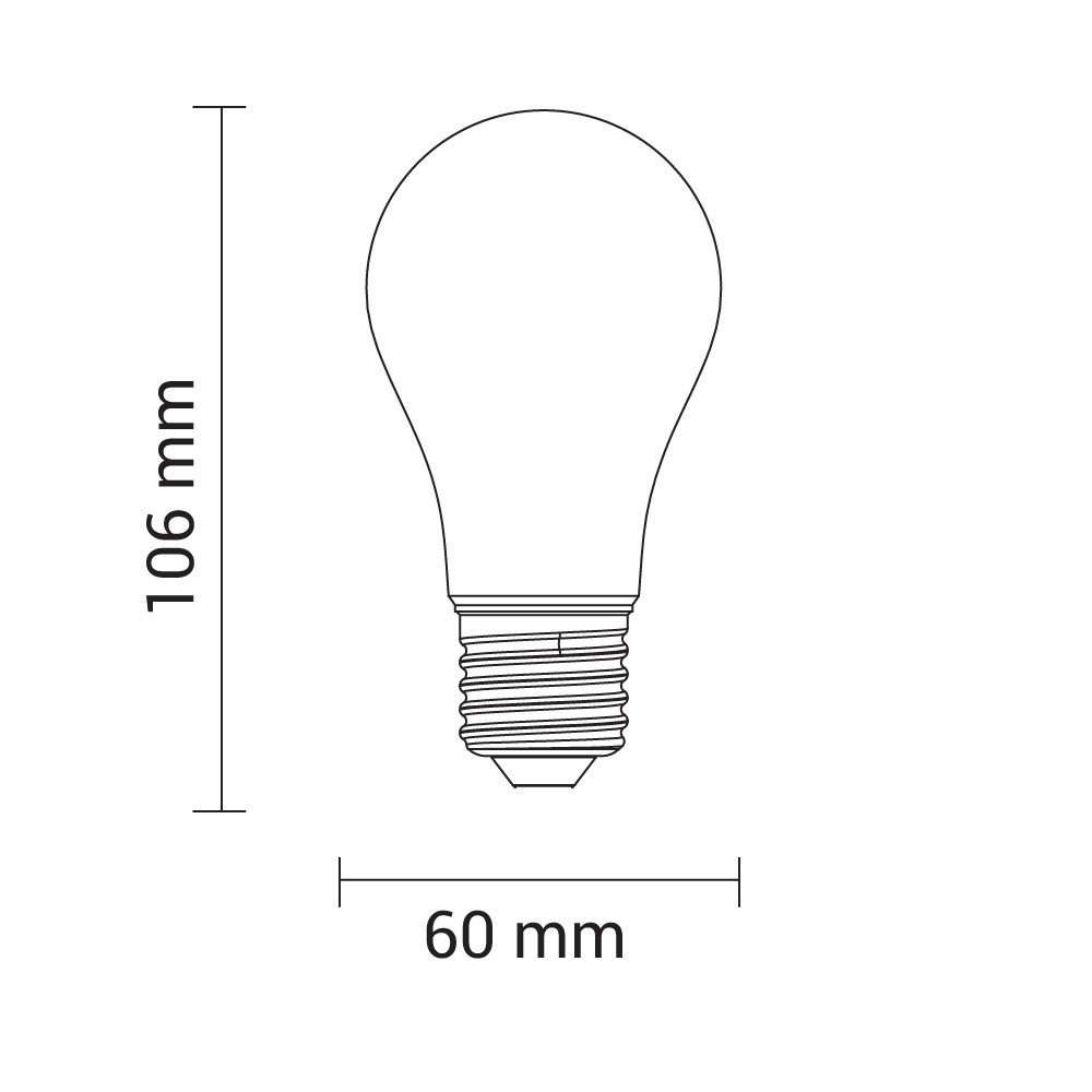 Led СИJАЛИЦА A60 5W 600Lm E27 175-265V 2700K ФИЛАМЕНТ