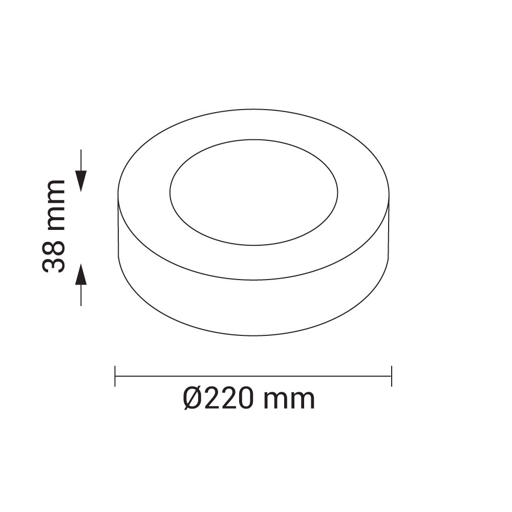 18W Led НАДГРАДЕН ПАНЕЛ КРУГ AC85-260V 50-60Hz 6000K