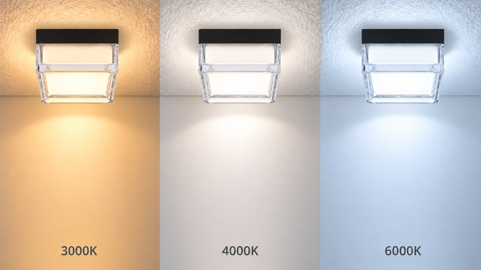 LED НАДВОРЕШНА ПЛАФОЊЕРКА СВЕТИЛКА КВАДРАТНА ЦРНА/БЕЛА 9W 3CCT IP65