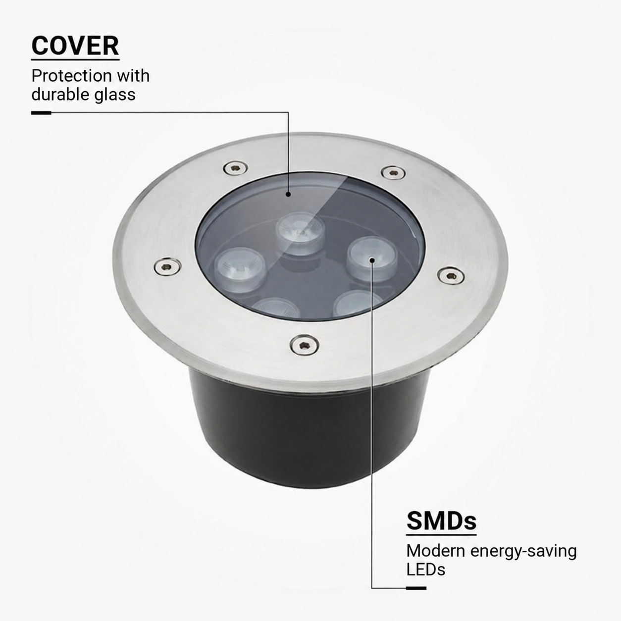 5W / 220V Led НАДВОРЕШНО ВГРАДНО СПОТ СВЕТЛО 6000K -IP65