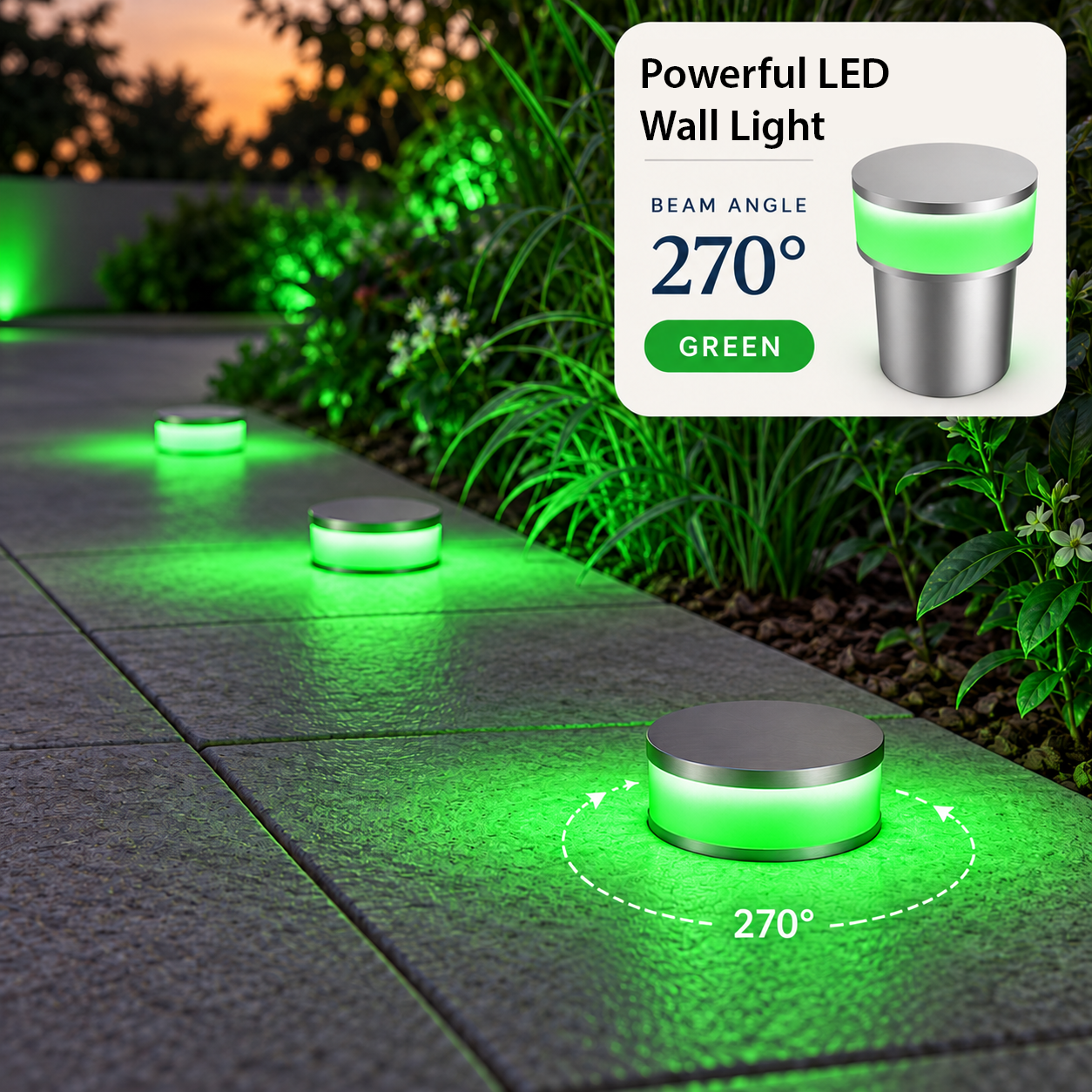 МОЌНО Led ЅИДНО СВЕТЛО 1.3W ЗЕЛЕНО